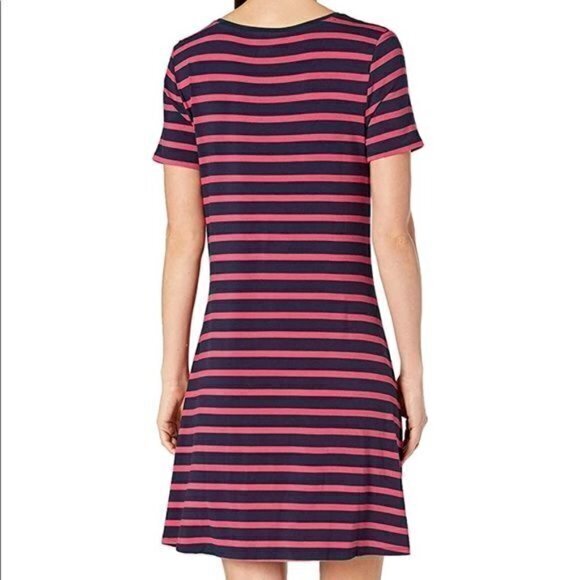 Striped Women Jersey Short sleeve Scoopneck A-line Dress Plus Size XXL RefJ003 - Picture 3 of 7
